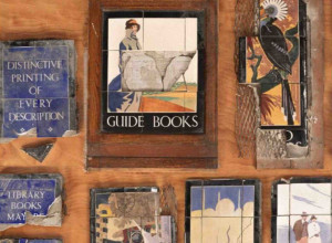 Various complete, partially complete and fragmentary tiled display signs from the WH Smith Archive, including travel books, sports books, and guide books